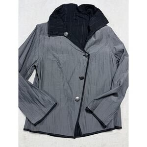 I-Reversibles NWT Cotton Poly Pinstripe Reversible Jacket Sz XL Modern Craft